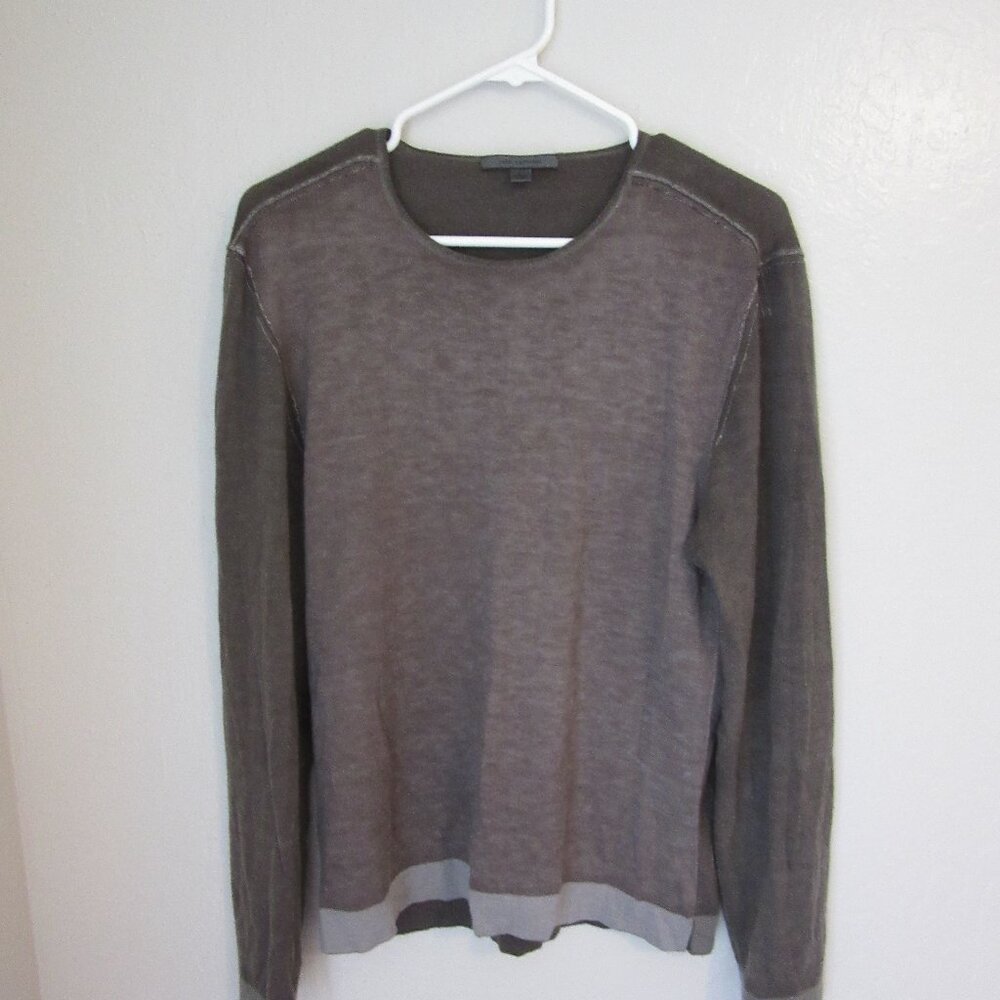 John Varvatos Dark Gray 100% Cashmere Pullover Long Sleeve Large Top